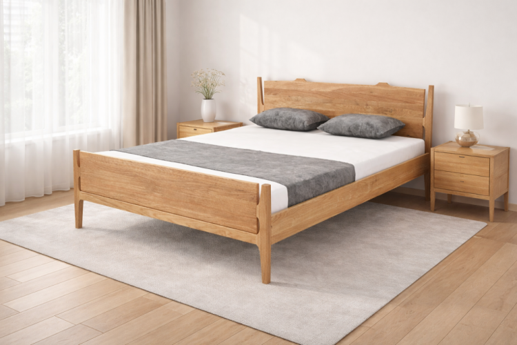 Postel Stick III z masivního dřeva - Rozměr plochy pro matraci: 200x200, Dřevo: Ořech