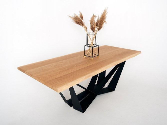 Stůl Ingram z masivního dřeva - Barva nohou: Chromová