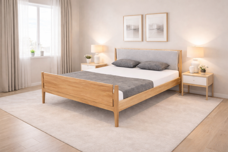 Postel Stick II z masivního dřeva - Rozměr plochy pro matraci: 200x200, Dřevo: Olše