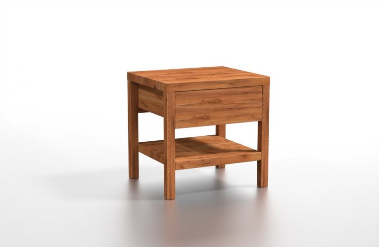 Noční stolek Lonzo z masivního dřeva - Dřevo: Dub